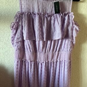 Lane Bryant Lavender Ruffle Convertible Strap Dress Size 18